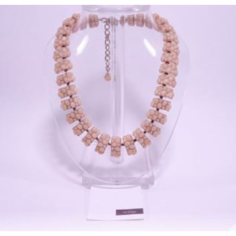 Neiman Marcus Women's Lucite Yellow Nugget Round Bubble Link Necklace NWT 210